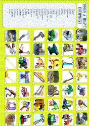 English Worksheet: Heavy Equipment & Tools