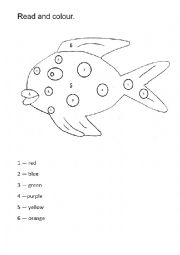 English Worksheet: Read and colour