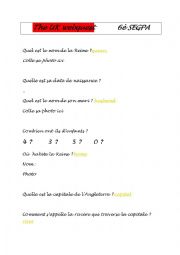 English Worksheet: A United Kingdom webquest