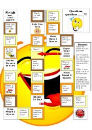 English Worksheet: Boardgame for young learners: Personal questions.