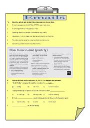 English Worksheet:   emails