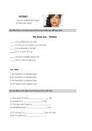 English Worksheet: Listening activity Rihanna