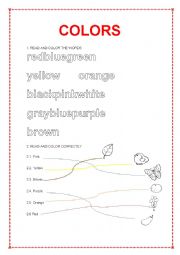 English Worksheet: Colors