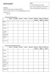 ESL Battleship Game - 2nd Grade New Crown