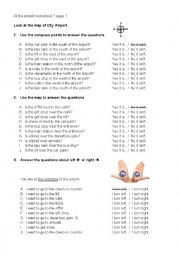 English Worksheet: At the airport worksheet - to go with the Airport Map worksheet
