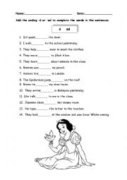 English Worksheet: Simple past tense 