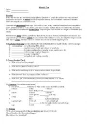 English Worksheet: Traffic Accidents