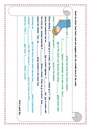 English Worksheet: Janes sock-Grammar Revision