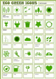 English Worksheet: ECO GREEN ICONS