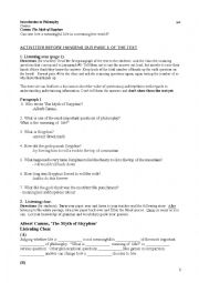 English Worksheet: Albert Camus Myth of Sisyphus