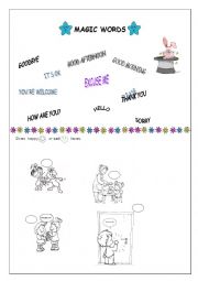 English Worksheet: Magic Words