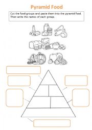 English Worksheet: pyramid food
