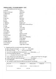 English Worksheet: The Broken Mirror - Criminal Minds S2- E5