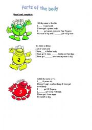 English Worksheet: Parts of the body