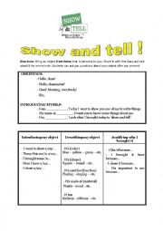 English Worksheet: Show and Tell