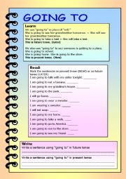 English Worksheet: Going to worksheet