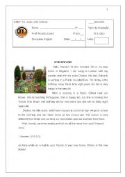 English Worksheet: Reading Comphension