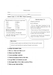 English Worksheet: Present continuous the a an worksheet