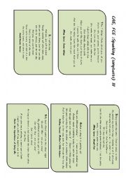 English Worksheet: CAE and FCE SPEAKING Preparation (songtext based) III (Prompts or cheats included)