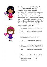 English Worksheet: Gap-fill Present Simple 