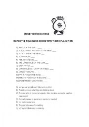 English Worksheet: Money idioms 