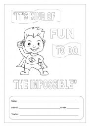 English Worksheet: Notebook Cover