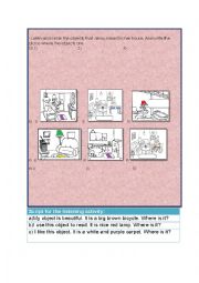 English Worksheet: Rooms in the house-Listening