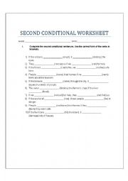 English Worksheet: second conditional worksheet