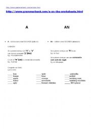 Definite and Indefinite Articles A, An and The