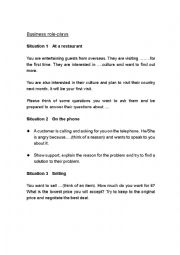English Worksheet: Business role-plays