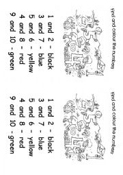 English Worksheet: Find and colour the numbers