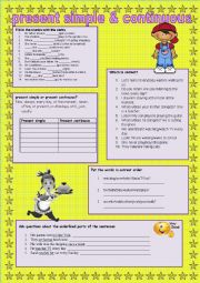 English Worksheet: Present simple, present continuous