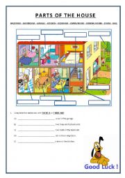 English Worksheet: PARTS OF THE HOUSE