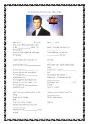 English Worksheet: Never Gonna Give You Up - Rick Astley