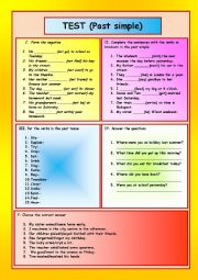 English Worksheet: Past Simple test