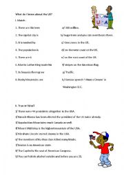 English Worksheet: America, what do you remember worksheet