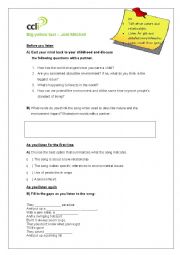 English Worksheet: Big yellow taxi lesson 