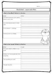 English Worksheet: Cause and effect