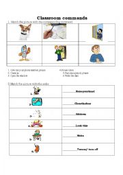 English Worksheet: Classroom commands