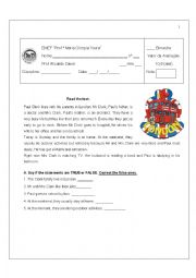 English Worksheet: Reading Comphension