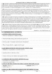 English Worksheet: An Example of A Moroccan National Exam