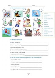 English Worksheet: Test about Hobbies and Like