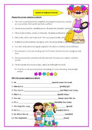 English Worksheet: Adverb or Adjective