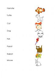 Animal matching sheet