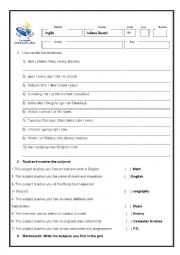 English Worksheet: comprehension exercises and order sentence