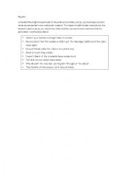 English Worksheet: Report