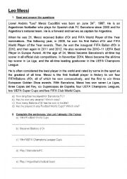 English Worksheet: Leo Messi