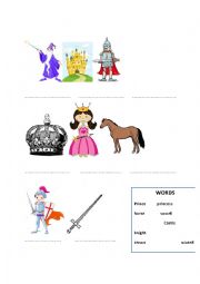 English Worksheet: King arthur words