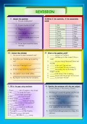 English Worksheet: Revision