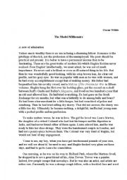 English Worksheet: Model Millionaire by Oscar Wilde lesson